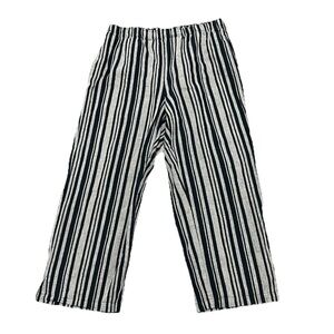 Andrea Jovine Linen Pants Striped Wide Leg Sailorcore Beach Coastal Nautical L